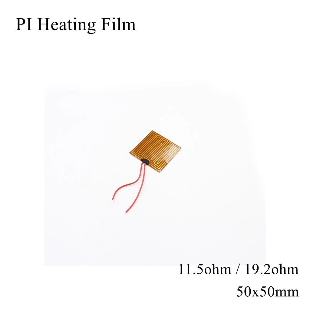 

50x50mm 5V 12V 24V 110V 220V PI Heating Film Polyimide Adhesive Electric Heater Plate Panel Pad Mat Fuel Foil Oil Engine Tank