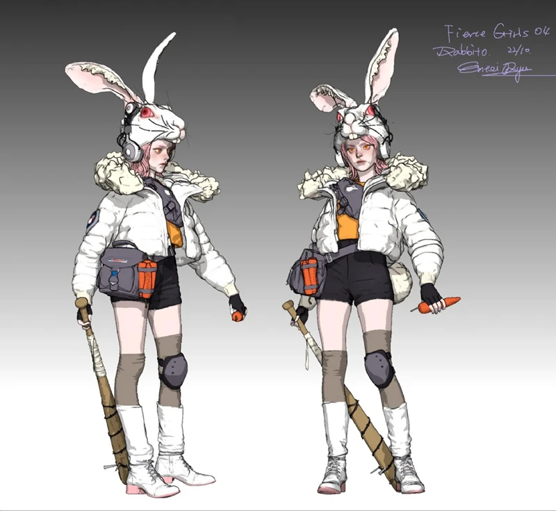 Фото Набор фигурок из смолы Rabbito, неокрашенный гаражный набор из смолы, модель GK №2