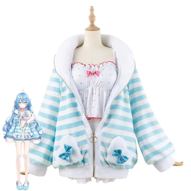 YouTuber VTuber Hololive Yukihana Lamy Wamy NePoLaBo косплей костюм парик аниме Милая Сексуальная