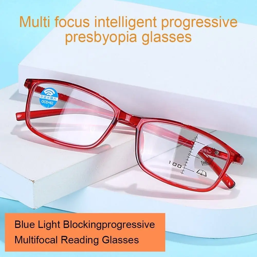 

Multifocal Square Eyeglasses Blue Ray Blocking Anti-Blue Light Reading Glasses Optical Spectacle Eyeglass for Men Women Office