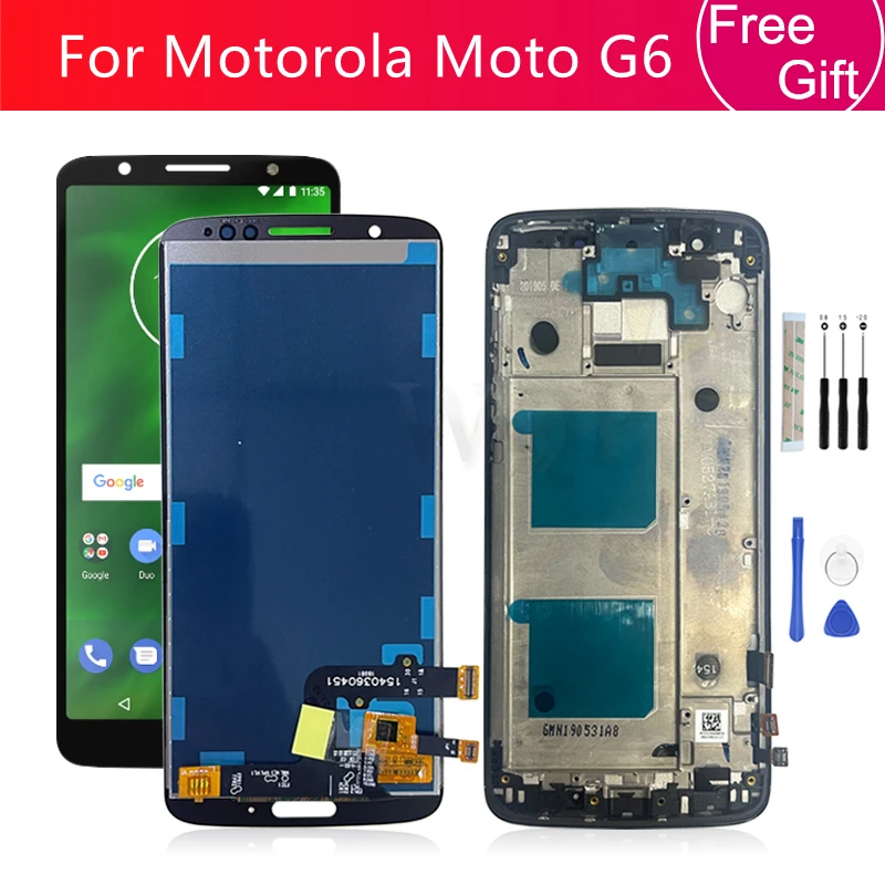 Для Motorola Moto G6 ЖК-дисплей сенсорный экран дигитайзер в сборе с рамкой XT1925 XT1925-10 LCD для Moto G6 замена экрана