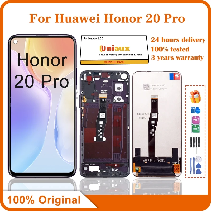 Оригинальный сенсорный ЖК-дисплей 6,26 дюйма для Huawei Honor 20 Pro, L41, замена дигитайзера для Huawei Honor 20 Pro Lcd