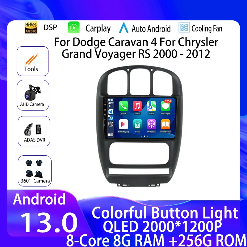 

Автомобильная Мультимедийная система, автомагнитола на Android 13, для Chrysler Grand Voyager RS 2000-2012, с экраном 10 дюймов, видеоплеером