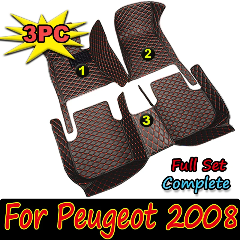 

Автомобильные коврики для Peugeot 2008 E2008 2020 2021 2022 2023, коврики, накладки на ножки, аксессуары, детали интерьера, водонепроницаемые коврики для автомобиля