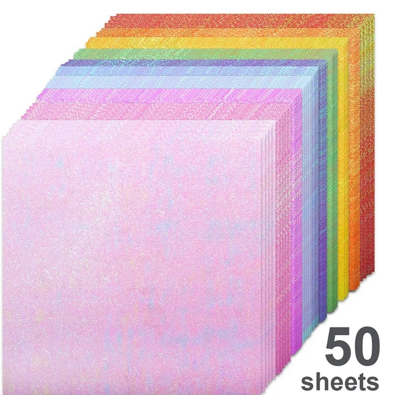 50 листов цветной оригами блестящая бумага для рукоделия сделай сам дырокол