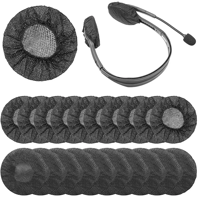 100Pcs Ear Pads Dust-proof Cover for Headphones Internet Cafe Headset Disposable Non-woven Cushions Covers Protective