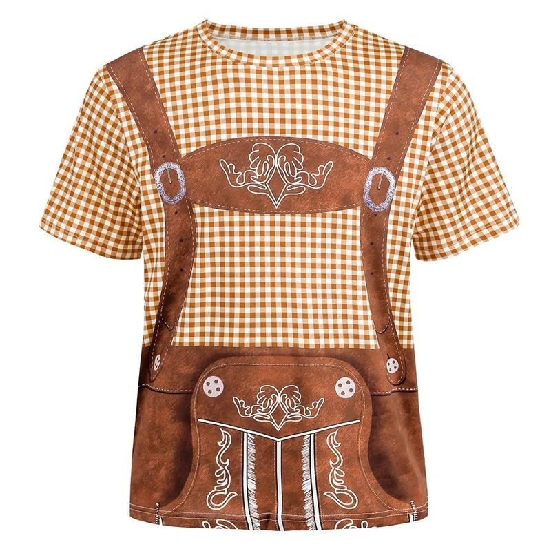 Oktoberfest Beer Bavarian 3D Printed T-Shirt Germany Lederhosen Graphic T Shirts Mens Casual Streetwear Oversized Tees Tops