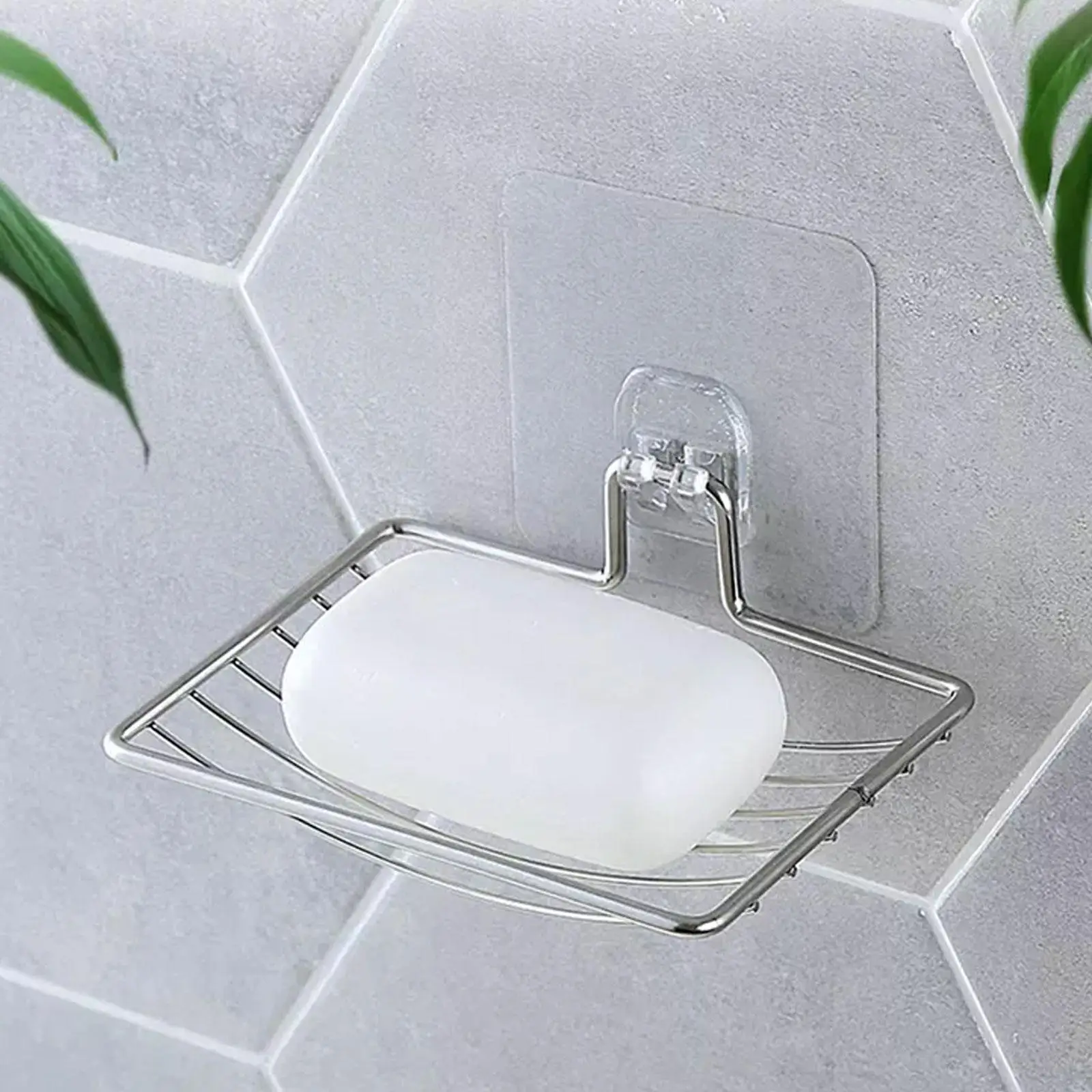 

Steel Wall Mounted Soap Dish Holder Soap Tray Rustproof Self Adhesive Bar Soap Sponge Drain Holder For Shower Bathroom E2I0