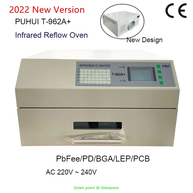 

Настольная паяльная станция PUHUI T-962A + с инфракрасным IC нагревателем, Настольная небольшая сварочная станция SMD SMT T962A BGA T962 для пайки