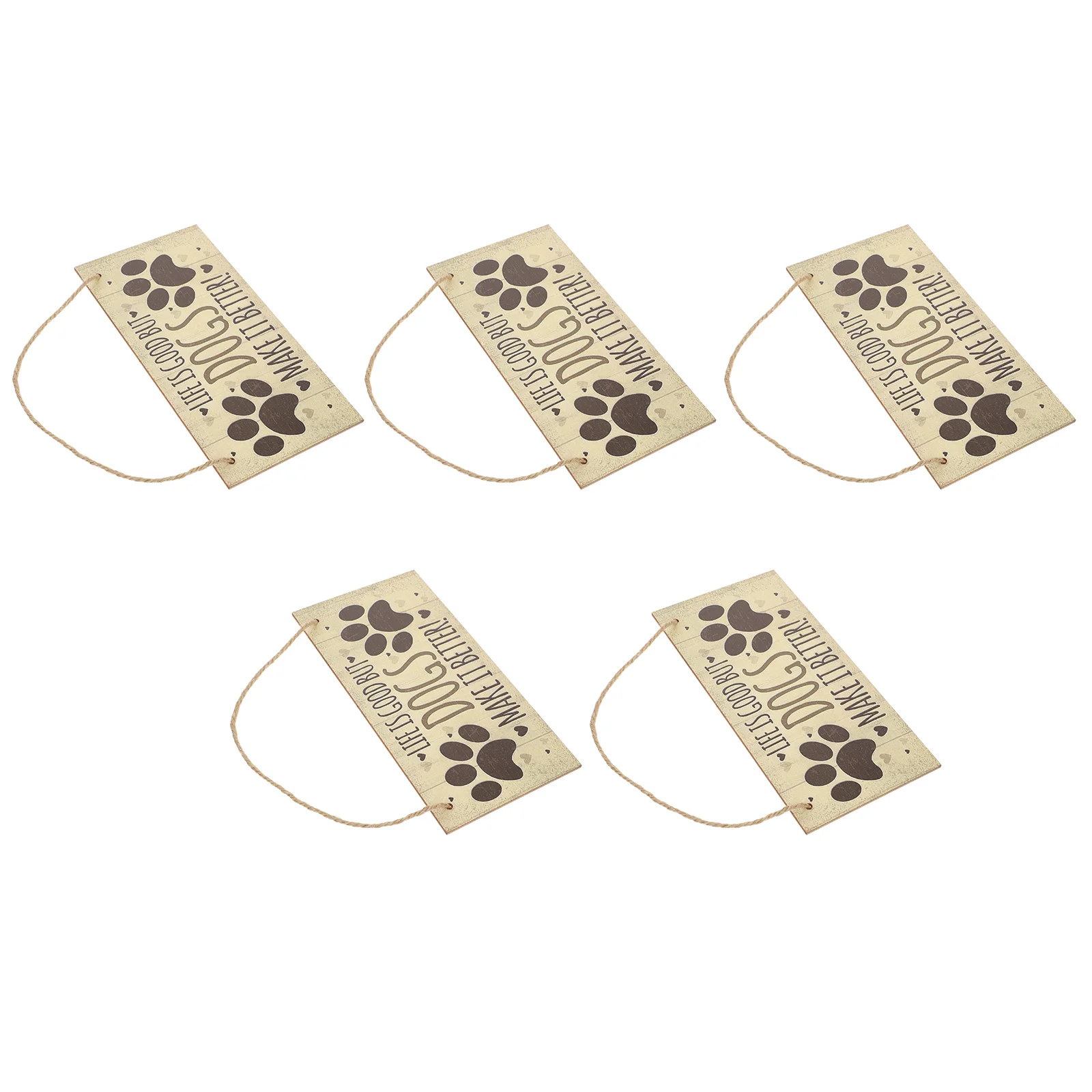 

5PCS Dog Warning Signs Window Lovely Front Door Beware of Dog Sign Hanging Board