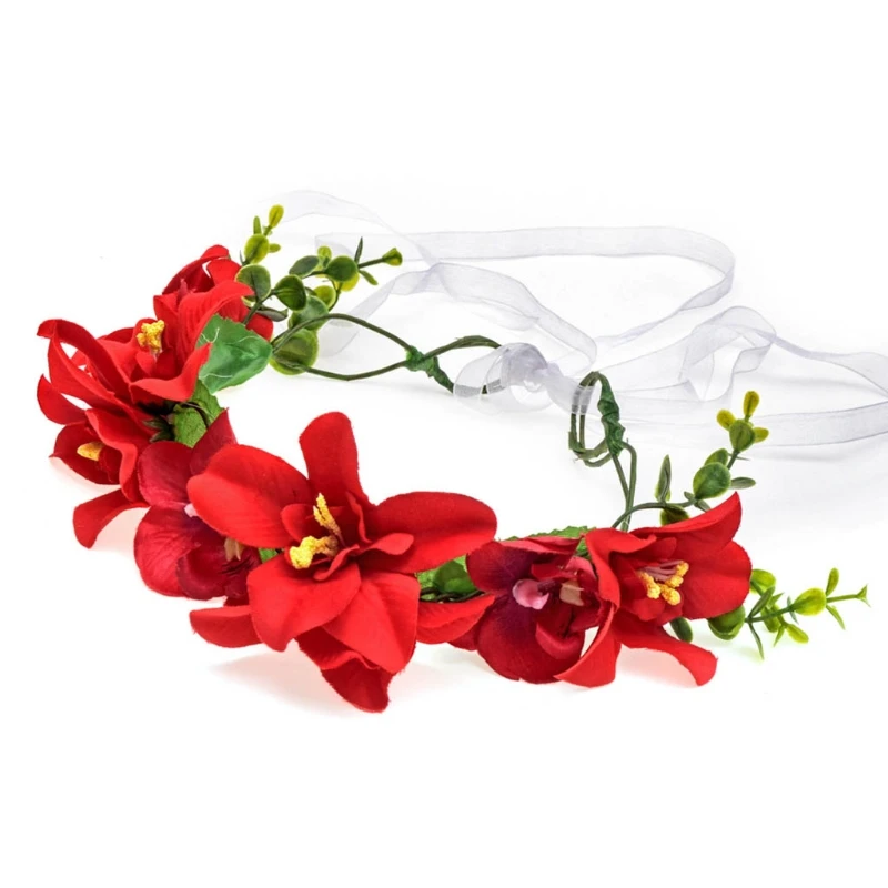 

Flower Wreath Boho Artificial Floral Crown Bridal Headpiece Greenery Decoration 2022 New