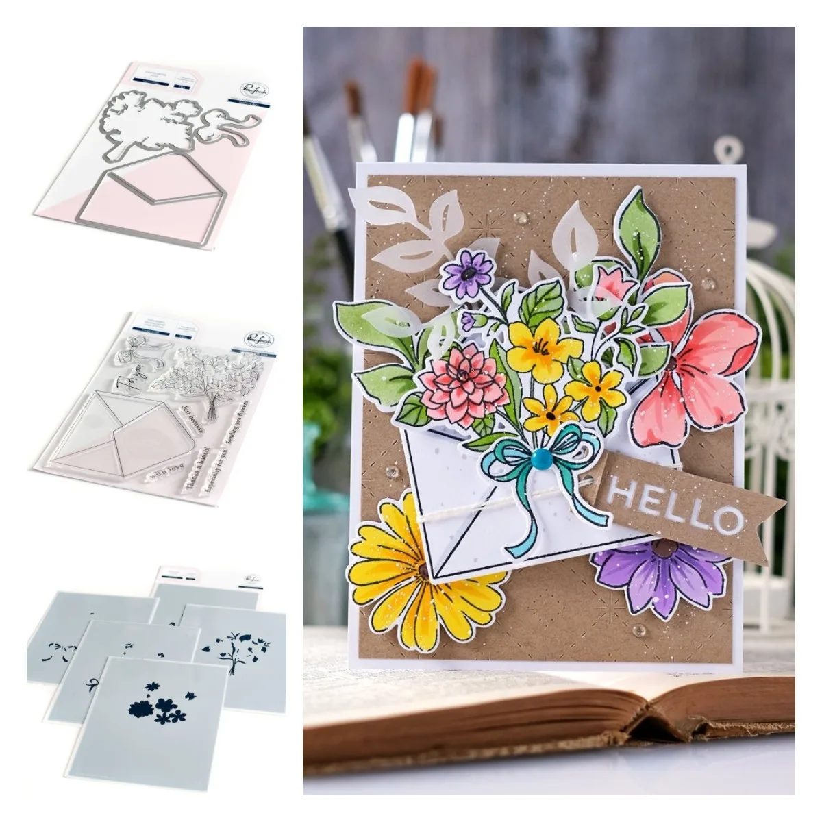 

2022 New Floral Envelope Cutting Dies Clear Silicone Stamps and Stencils Diy Craft Paper Scrapbooking Decoration Embossing Molds