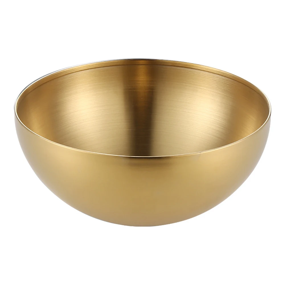 

Stainless Steel Metal Salad Bowl Food Container Gold Home Dinnerwar Kitchen Tableware Soup Rice Ramen Noodles Bowl