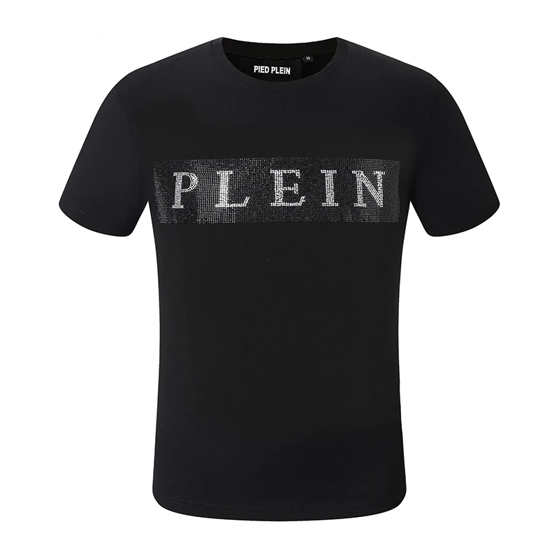 

2023 summer PLEIN BEAR Men's JERSEY T-SHIRT ICONIC PLEIN Classic with Crystals 100% Cotton T-shirts Men Tops Comfortable Tees