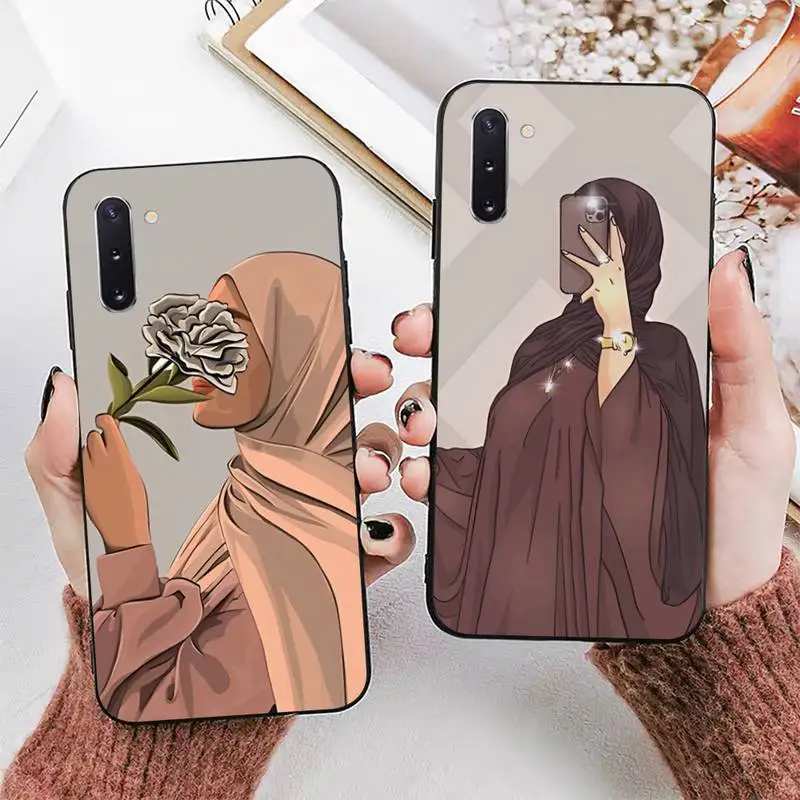 

Muslim Arabic Hijab Girl Phone Case For Samsung Note 8 9 10 20 pro plus lite M 10 11 20 30 21 31 51 A 21 22 42 02 03