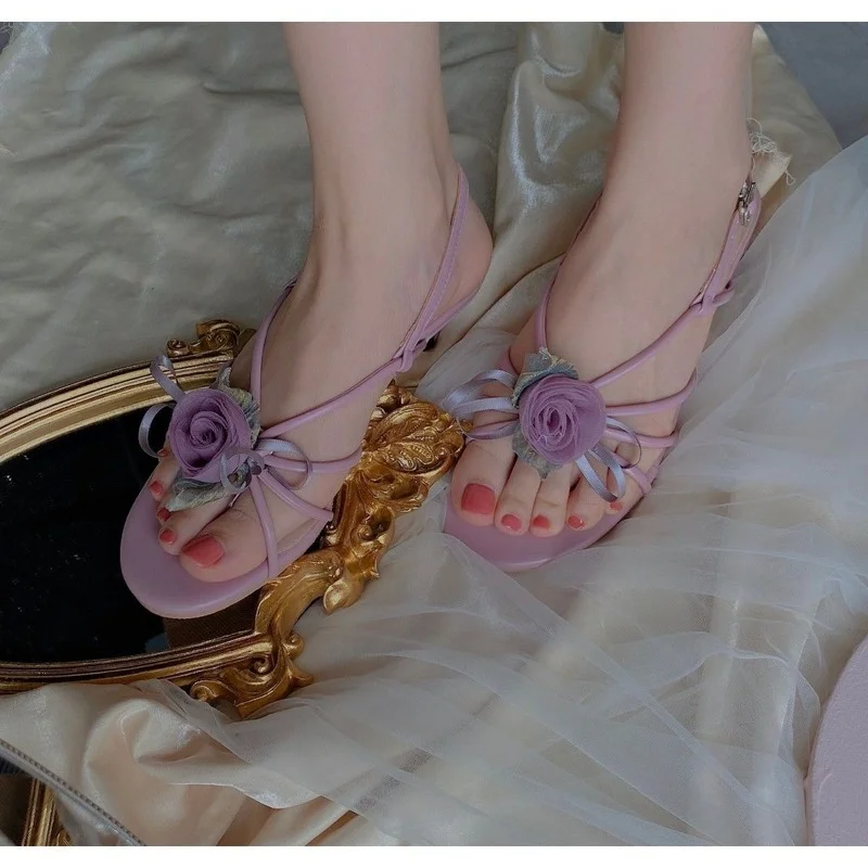 Новинка лета 2022 летние элегантные сандалии из двух частей с котятами и розовым