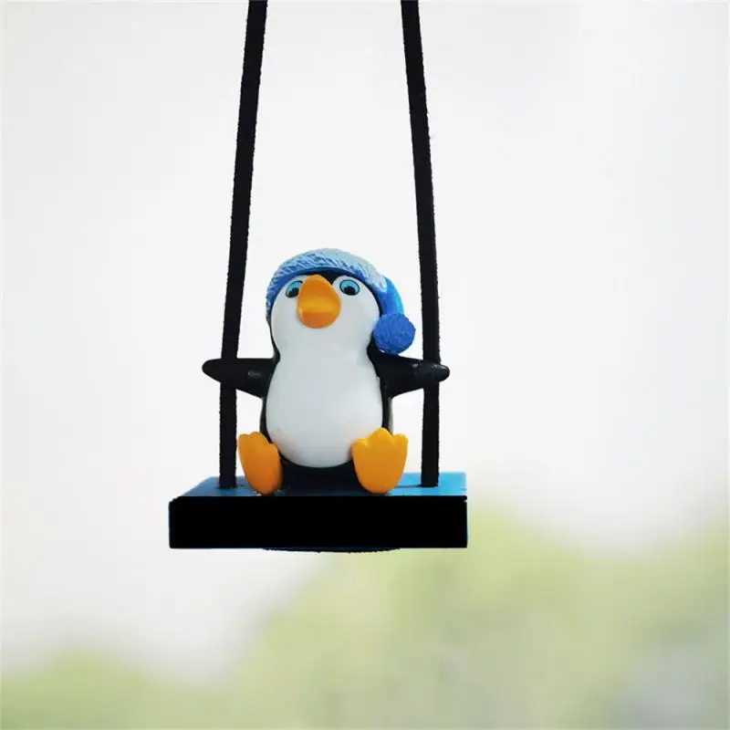 

Swing Sled Penguin Car Pendant Gentleman Penguin Auto Rearview Mirror Decoration Car Interior Accessories Animal Doll Toys