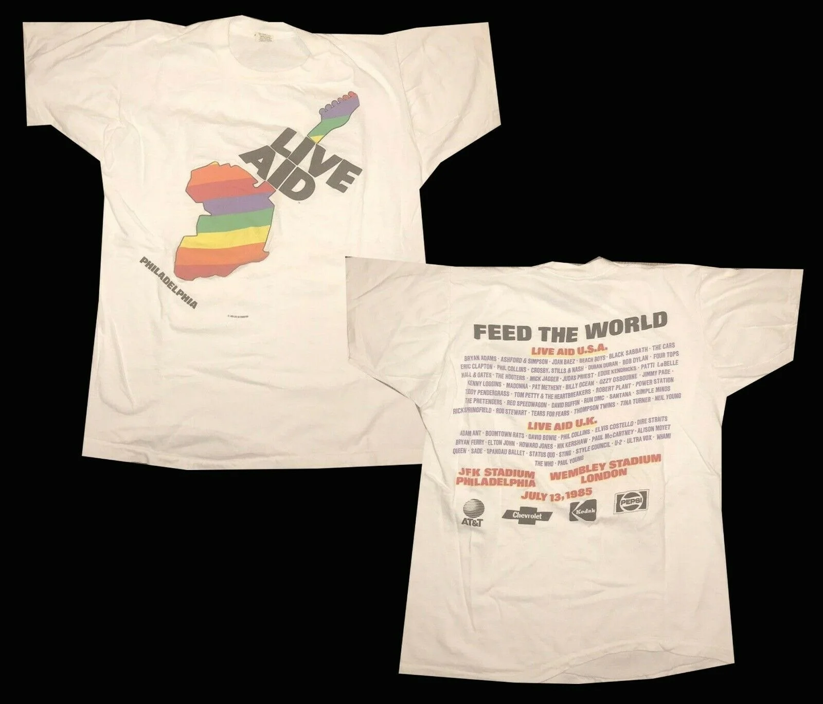 

New Vintage Live Aid 1985 Philadelphia Concert T Shirt Size S 2Xl Limited Rare