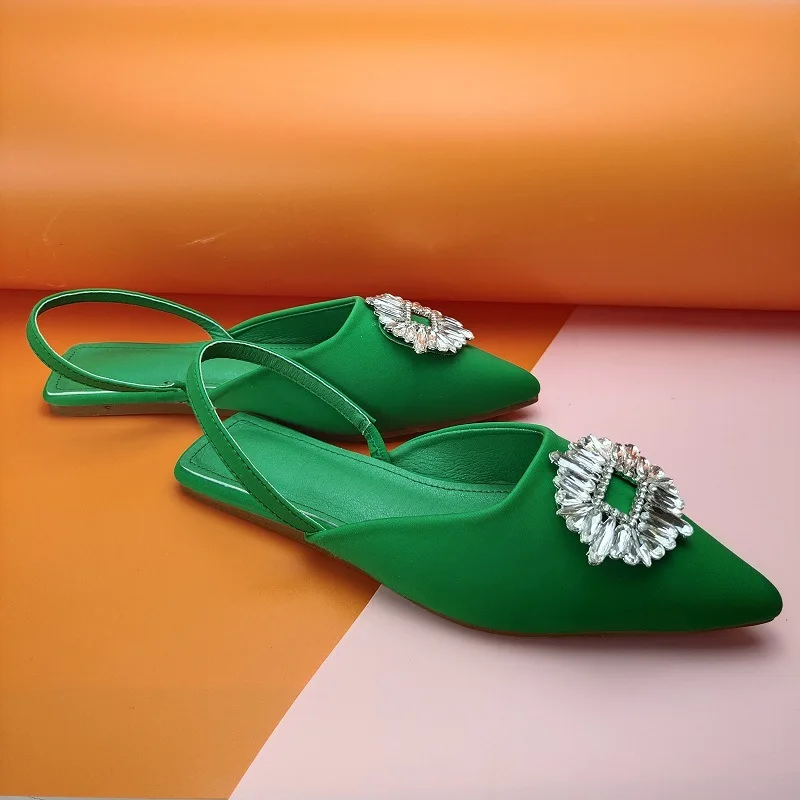 Zapatos De Mujer Fashion Crystal Flats Shoes Woman Summer 2022 Women Sandals Mules Slip-On Casual high quality Lady Shoes Women