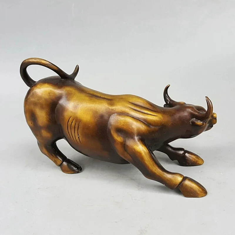 Сборная антикварная большая настенная Бронзовая статуя крупного рогатого скота