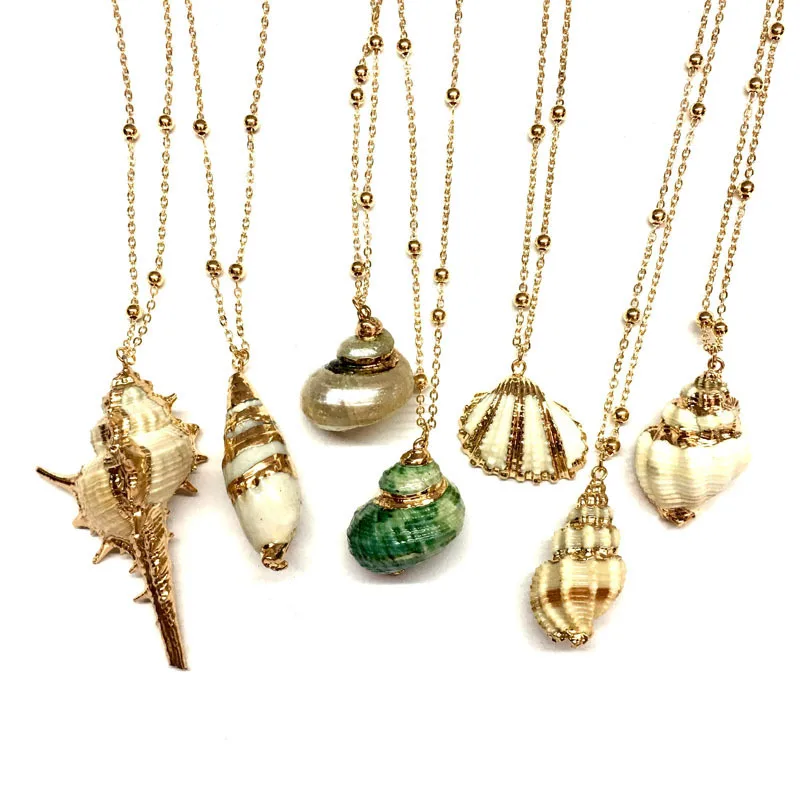 

2023 New Bohemia Natural Shell Pendant Necklace For Women Fashion Ladies Summer Beach Wind Jewelry Wholesale Direct Sales