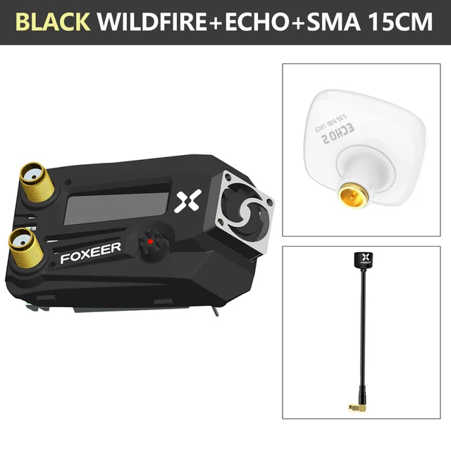 Foxeer 5.8G Wildfire Dual Receiver Black + Echo 2 patch + 15cm SMA antenna