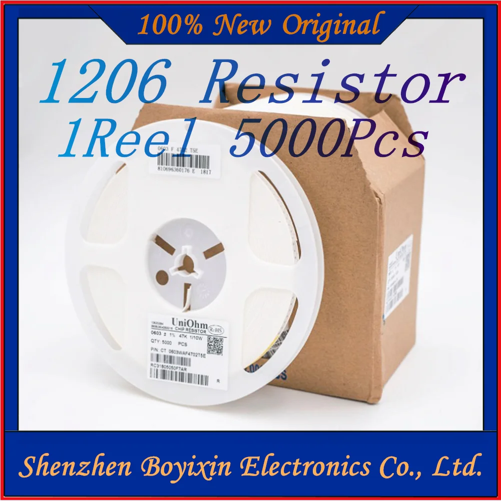 5000Pcs 1206 0R ~ 10M SMD resistor 0 1 10 100 150 220 330 ohm 1K 2.2K 10K 100K 0R 1R 10R 100R 150R 220R 330R ohm 1%