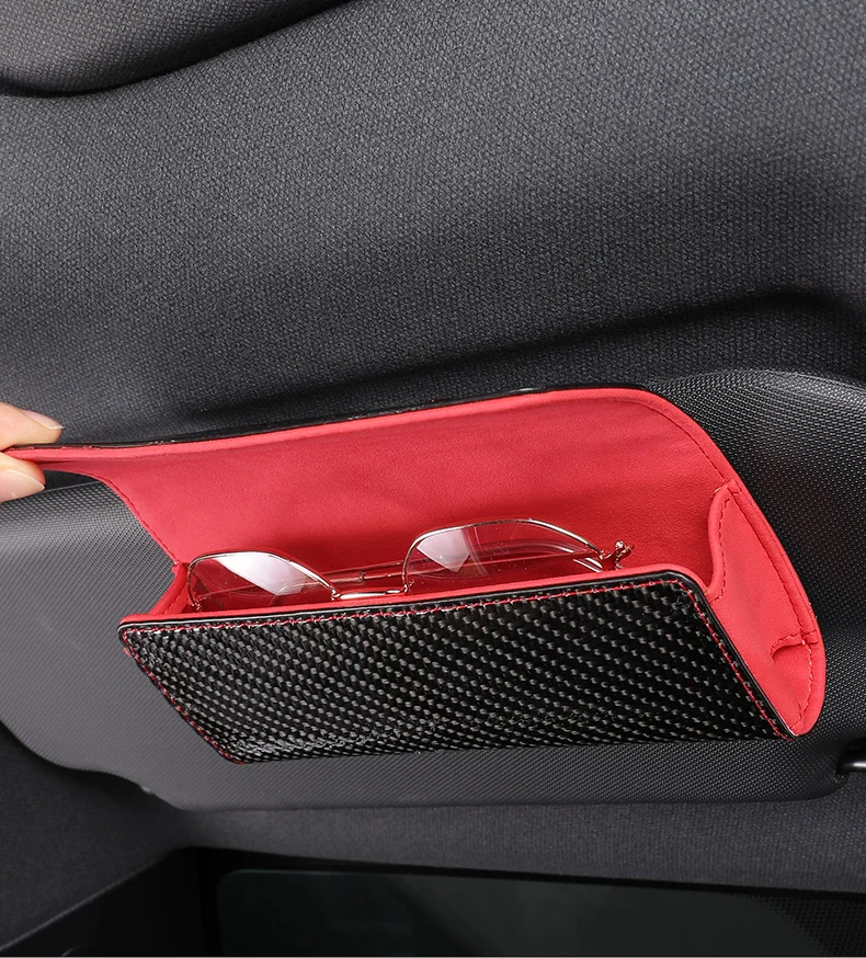 Автомобильная задняя коробка для очков из углеродного волокна держатель