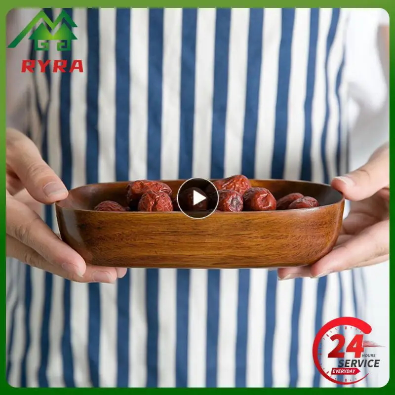 Holder Rounded High Quality Material Selection Wild Jujube Wooden Plate Home Furnishing Tea Tray Oblong