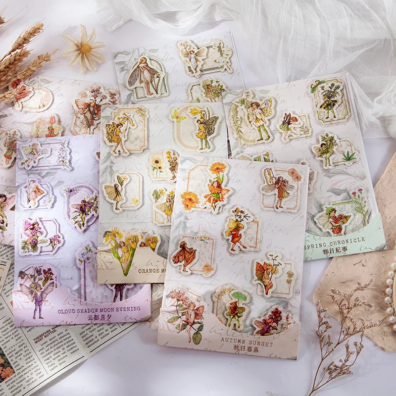 

1set/1pack Stationery Stickers Chronicle of Flower Fairy Diary Planner Decorative Mobile Stickers Scrapbooking DIY Craf