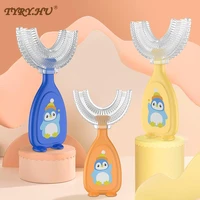 kids toothbrush u shape infant toothbrush childrens teeth oral care cleaning brush soft silicone teethers baby toothbrush 2 12y