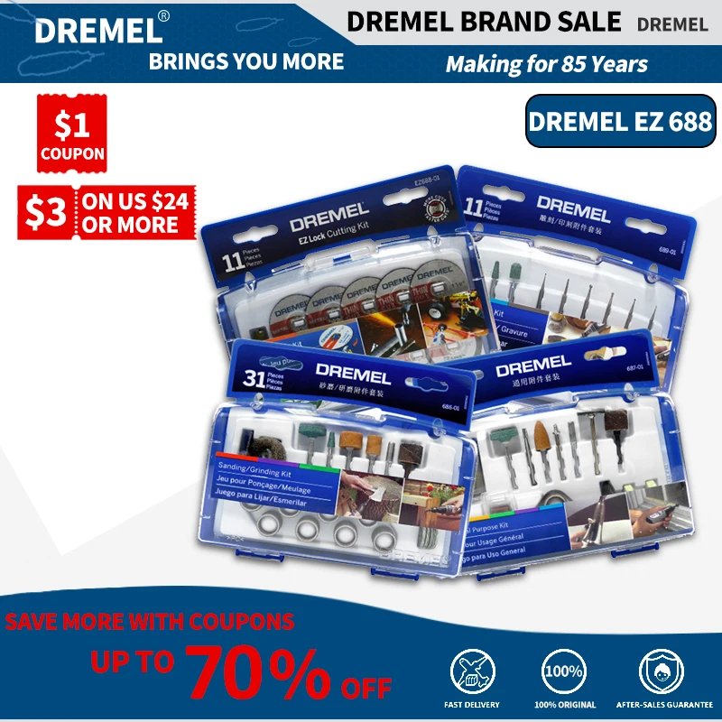 Универсальный Набор Dremel набор аксессуаров для вращающихся инструментов 687-01 686-01