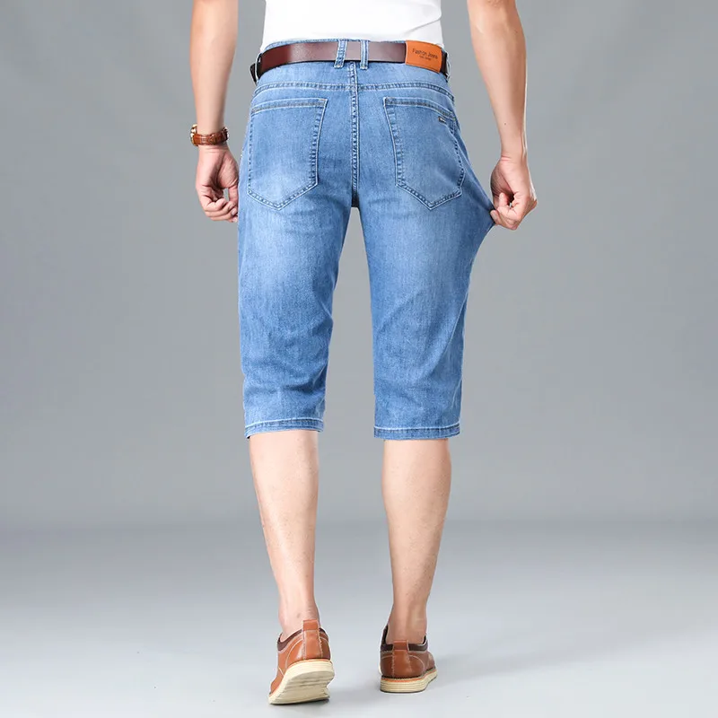 Męskie letnie cienkie dżinsy z zamkiem błyskawicznym: elegancka