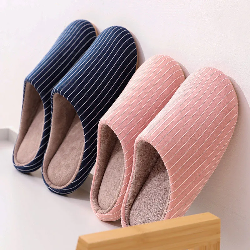 

Japanese Style Household Couples Slippers Wooden Floor Indoor Cotton Slippers Women Winter Autumn Insulation Shoes C