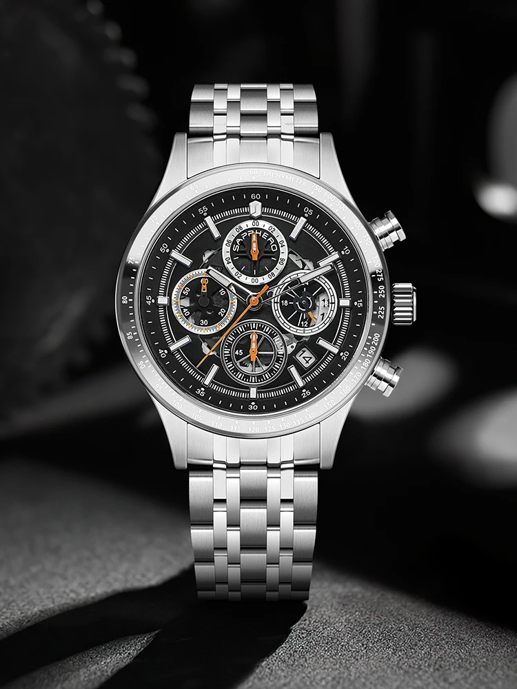 SAPPHERO Стильные мужские часы механические кварцевые 50 м водонепроницаемые с