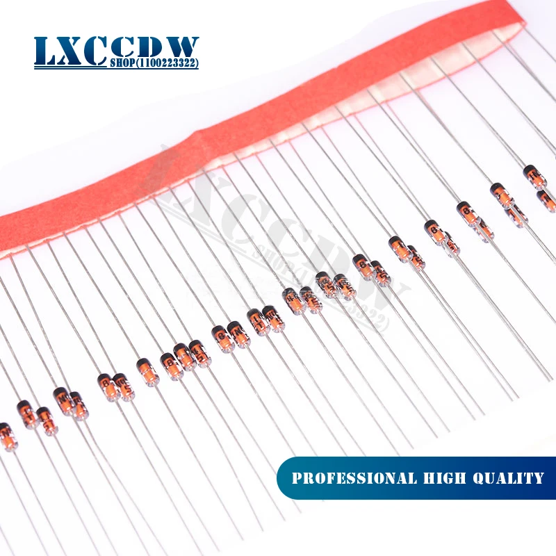 Диод Зенера DO-41 16 в 18 в 20 в 22 в 24 в 27 в 30 в 33 в 36 в 39 в 43 в 47 в 51 в 56 в 62 в 68, 100 шт. V 75V 1N4746A 1N4749A 1N4756A 1N4748A