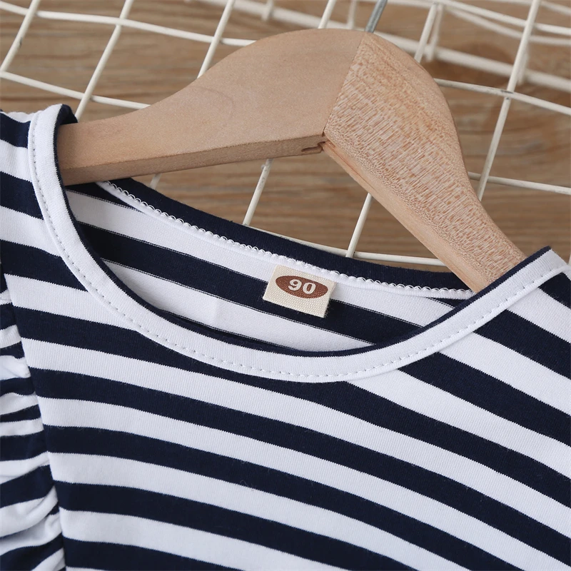 Платье для маленьких девочек детское платье в полоску черное белое принцессы с