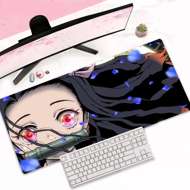 

Demon Slayer Game Mouse Pad ねずこ Anime Large Size Keyboard Mouse Pad Office Table Mat Game Computer Mouse Carpet Rubber Non-slip