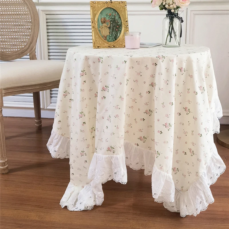 Розовая искусственная хлопковая Декоративная скатерть для обеденного ...