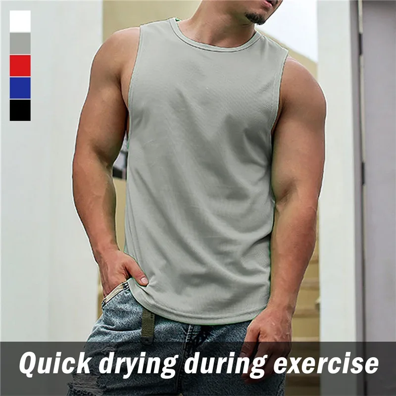 

Tank Tops Men Summer Sleeveless Solid Fashion Bodybuilding Hooded Loose Joggers Workout Singlets Tracksuit Sweat Male Clothing
