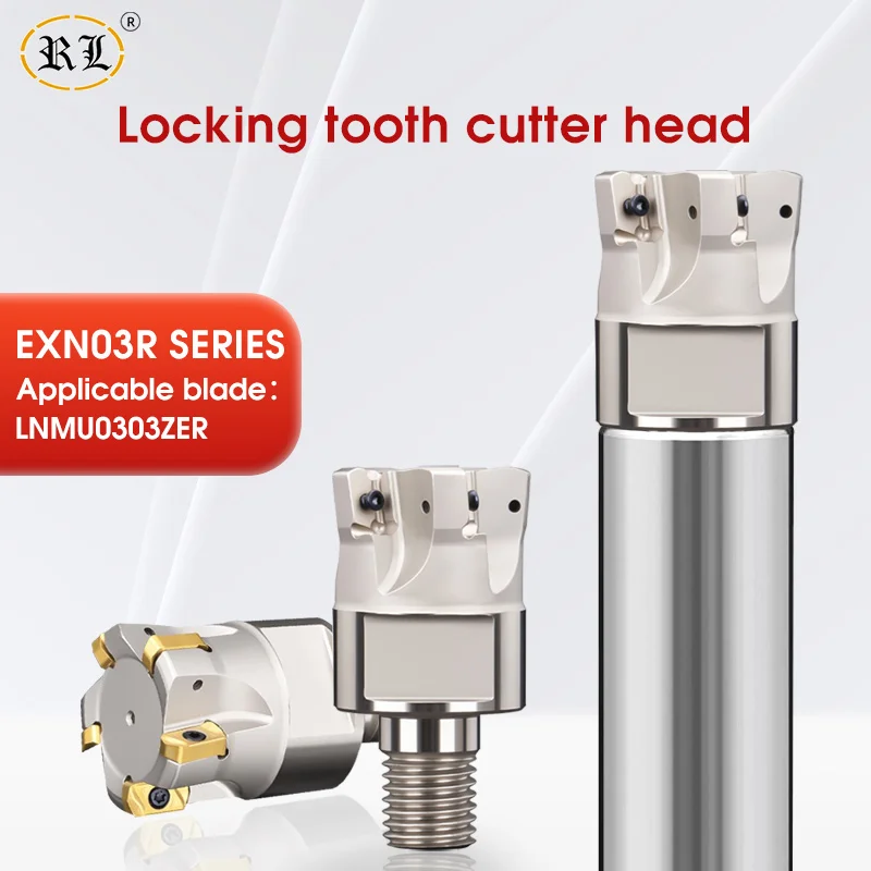 Быстрая подача фиксирующей головки фрезерного типа Exn03r из вольфрамовой стали, устойчивая к сейсмической активности головка фрезерного станка, лезвие Lnmu0303