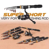 ultralight carbon fiber telescopic fishing rod portable sea spinning pole portable black mini ultra short sea fishing rod