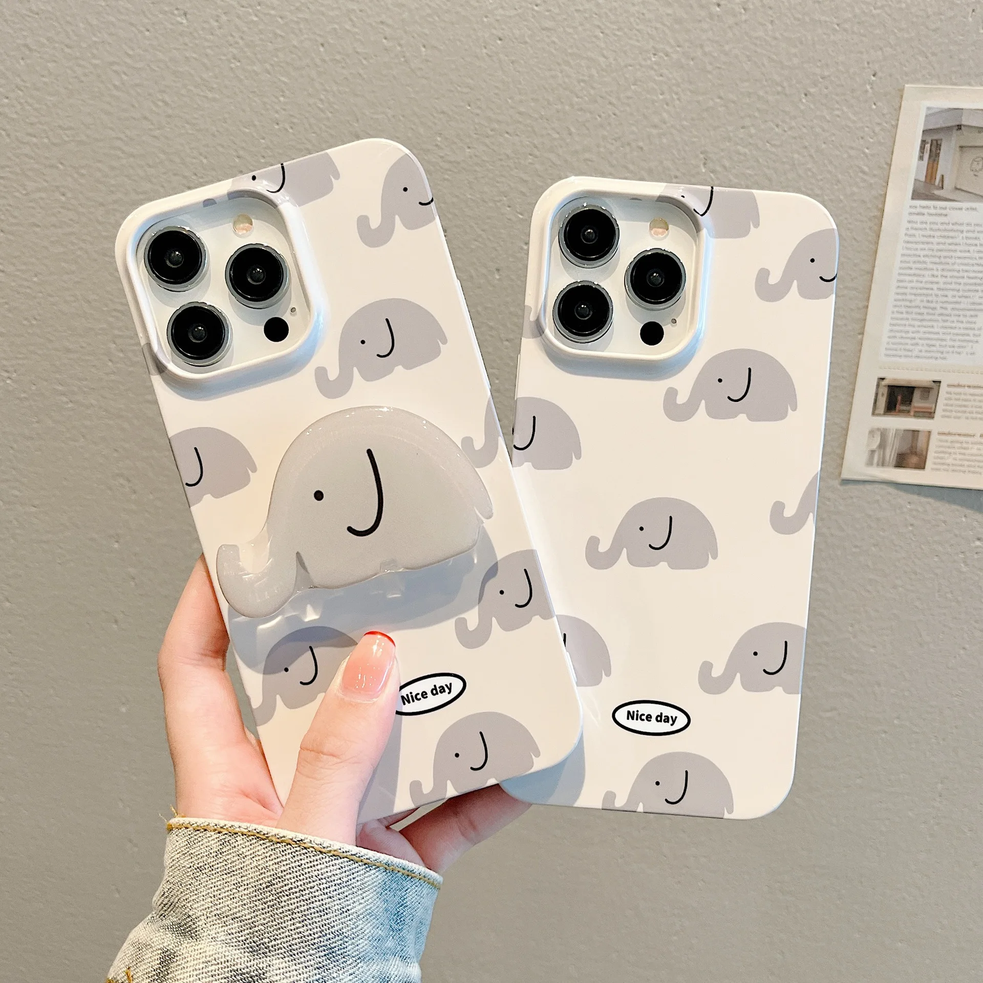 

Cute cartoon elephant+bracket Phone Case For iphone 14 13 12 11 Pro Max X XR XSMAX 7 8 Plus SE TPU Case Cover new products