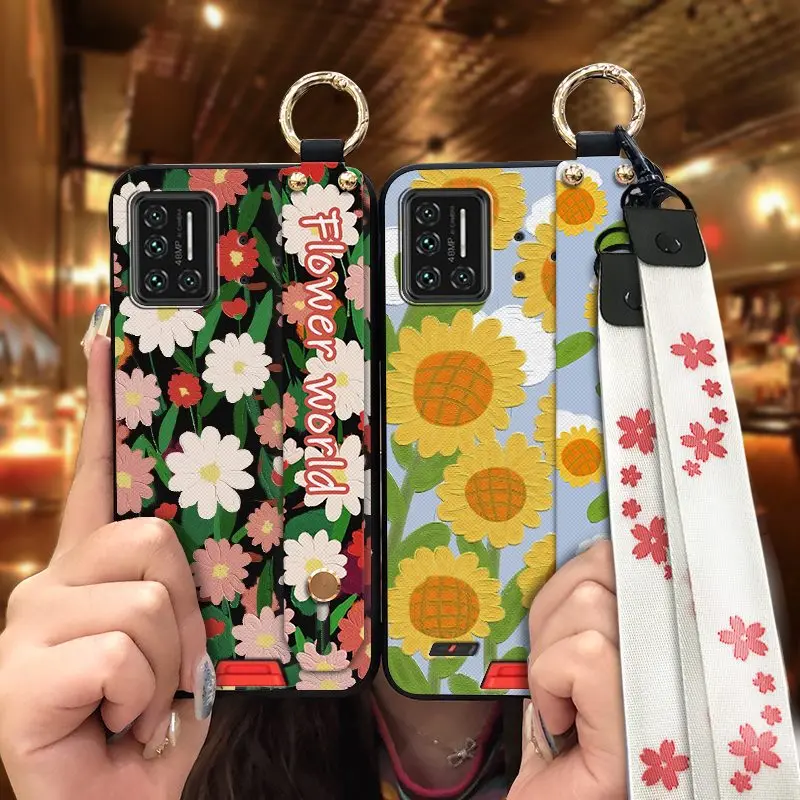 sunflower new arrival phone case for umidigi bison2021 silicone ring wrist strap soft case free global shipping