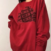 deeptown japan vintage hoodie women harajuku character print sweatshirt fall 2022 casual red letter long sleeve pullover kpop