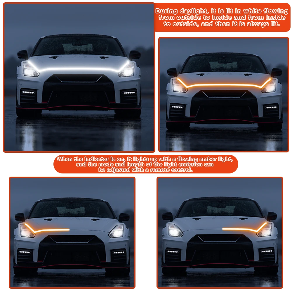 Fenikso светодиодный автомобильный капот дневные ходовые огни плавная полоса