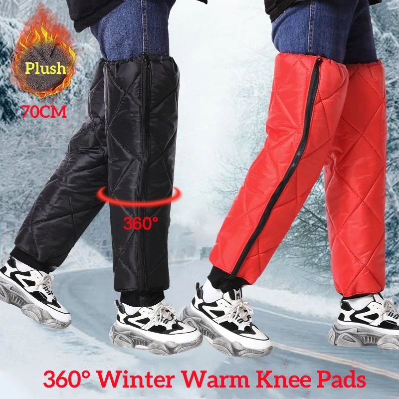 

70cm Cycling Knee Pads Warm Windproof Leg Warmers Waterproof Motorcycle Protection Legs Sleeves Outdoor Winter Kneepad XA231Q