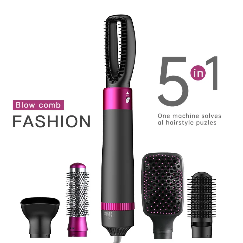 Secador Hair Dryer Profesional 5 in1 Hair Curlen And Straightening Brush Electric Hair Styling Tool Automatic Hair Curler Beauty