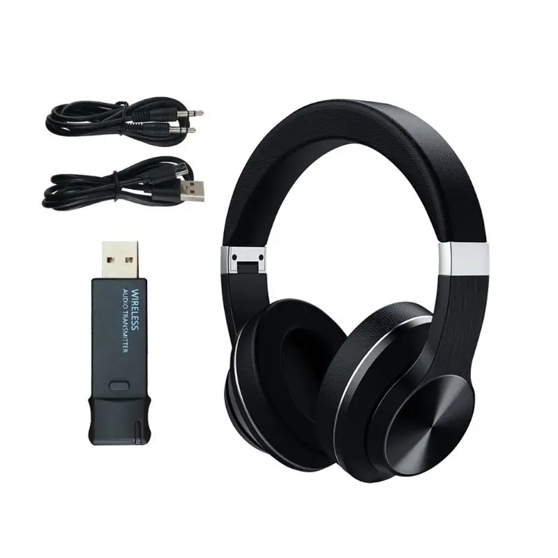 

Bluetooth-compatible 5.0 Headphones Headset with Mic 3.5mm Input and USB Bluetooth-compatible Transmitter for PC TV E1YA