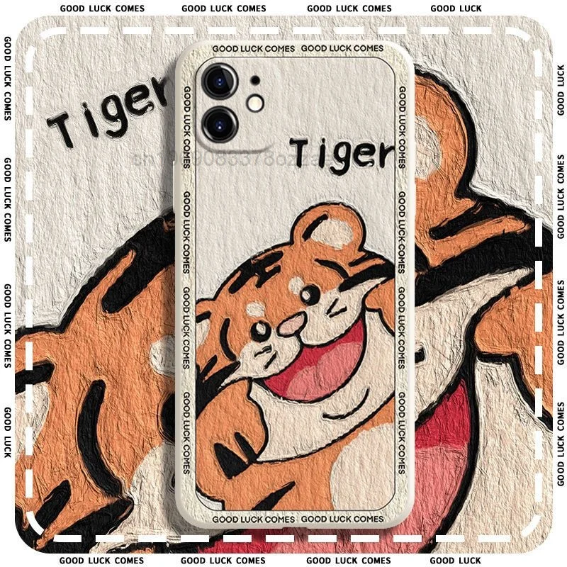 

2023 New Phone Case Face Pulling Tiger For Iphone 11 Phone Case IPhone12/13promax Full Pack X/xr Silicone 6/7p Male 8plus Female